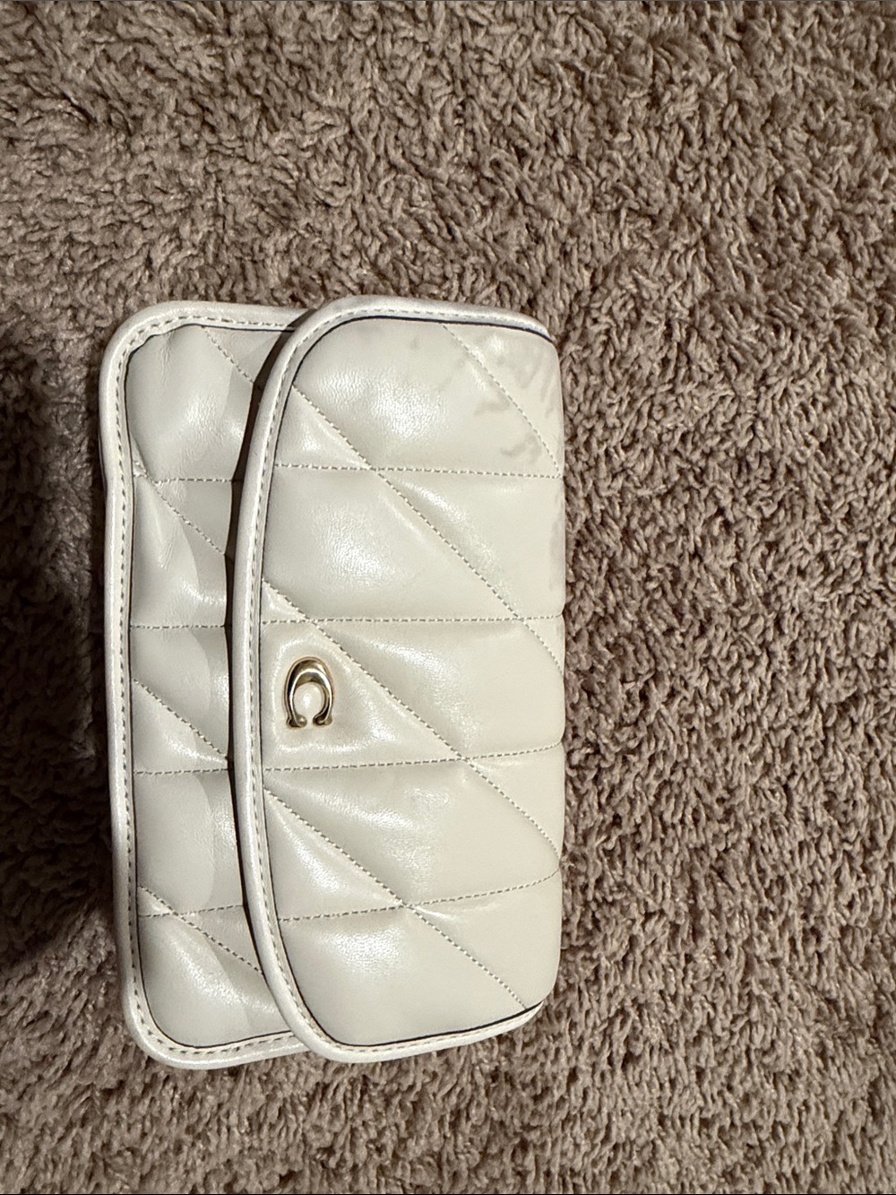Coach Quilted Leather Crossbody in Cream with Gold Hardware